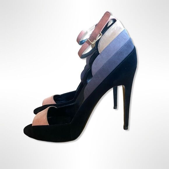 Pierre Hardy Sz 8.5 Roxy Art Deco Suede Stiletto High Heels Shoes NWOB 38.5 - Picture 2 of 10